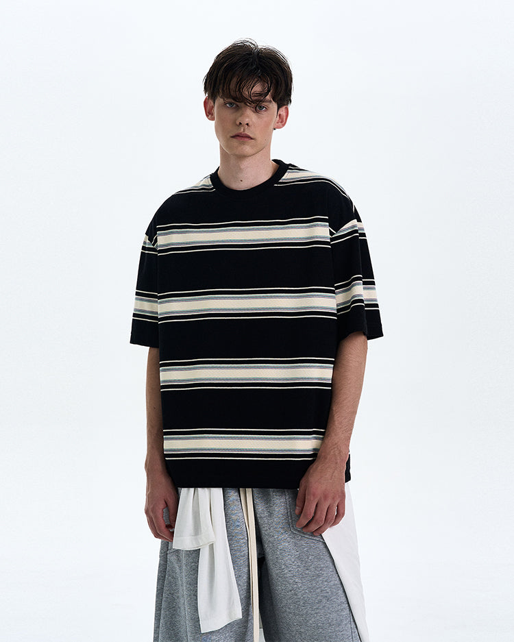 MADWITCH STRIPED SHORT SLEEVE SHIRT #27325