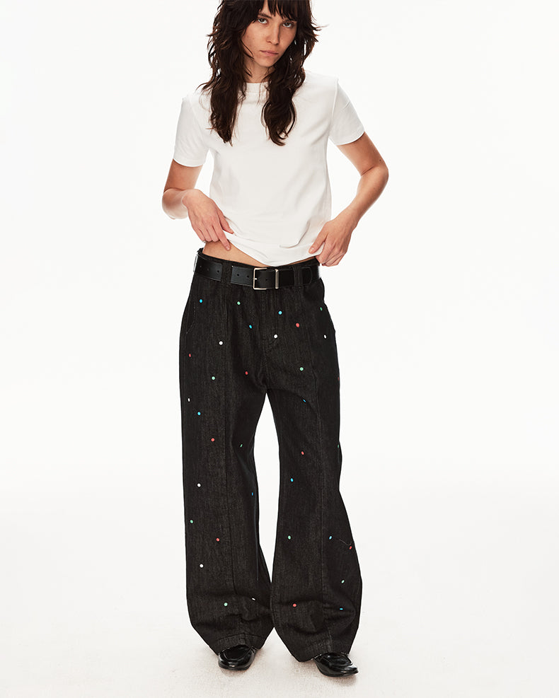 MADWIT POLKA DOT HIGH STREET JEANS #WH0A130