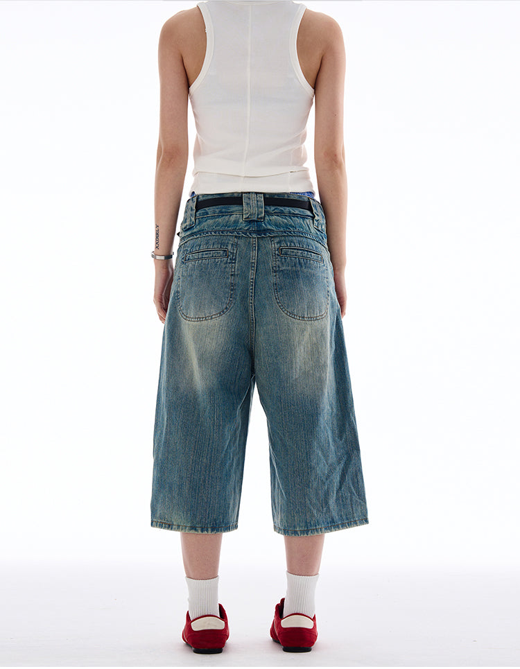 MADWITCH DESIGNER-STYLE CROPPED JEANS #L826