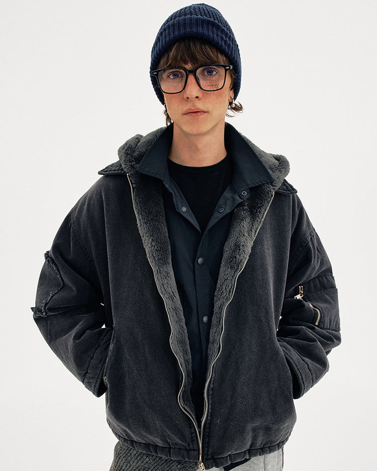 MADWITCH FAUX HOOD PARKA #MY128