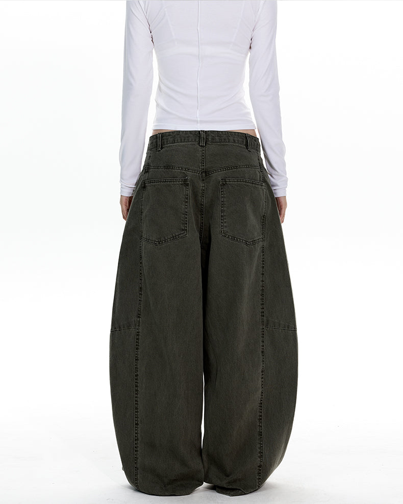 MADWITCH DECONSTRUCTED WASHED WIDE PANTS #A620