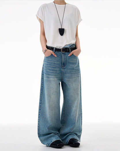 MADWITCH IRREGULAR WASH DENIM PANTS #CK9652