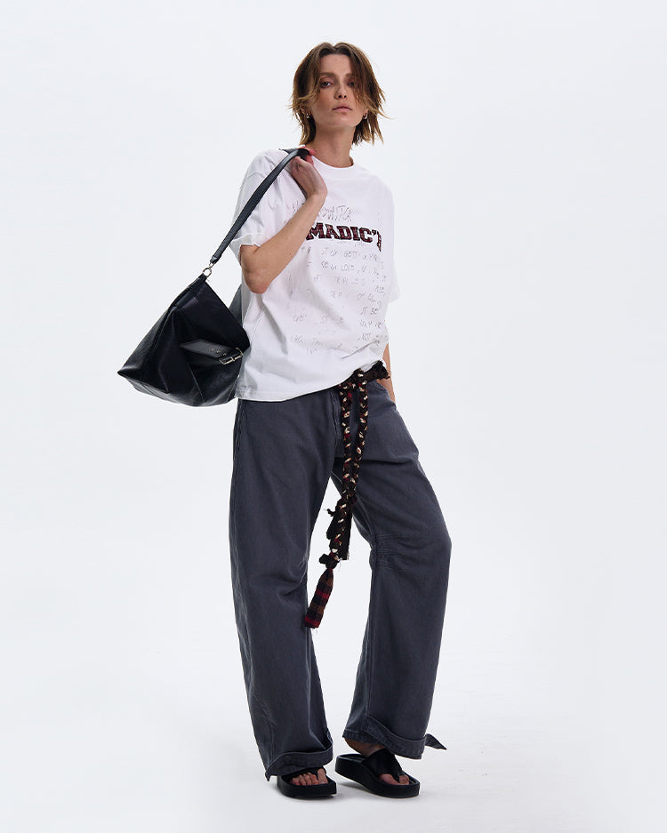 MADWITCH ORIGINAL LETTER PRINT T-SHIRT #MD4116