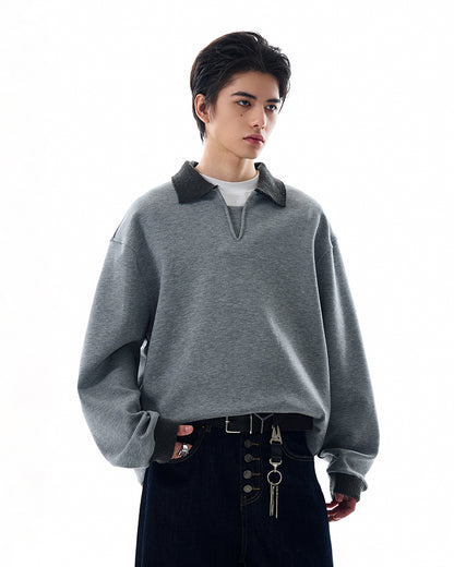 MADWITCH V-NECK MINIMALIST SWEATSHIRT #L567