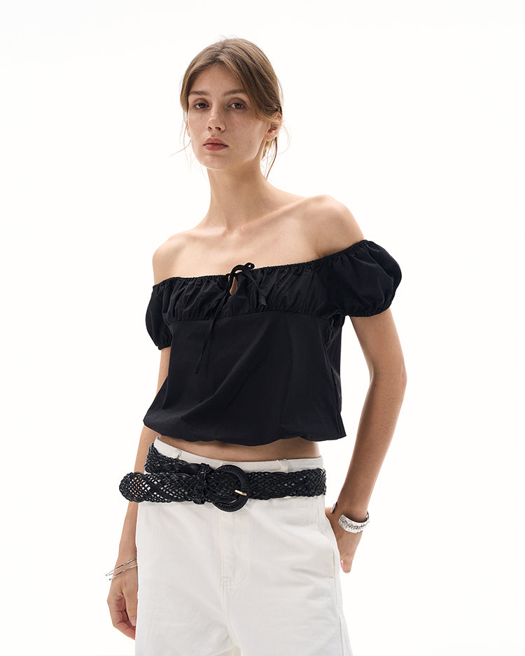 MADWITCH OFF-SHOULDER PUFF SLEEVE TEE #TC82N