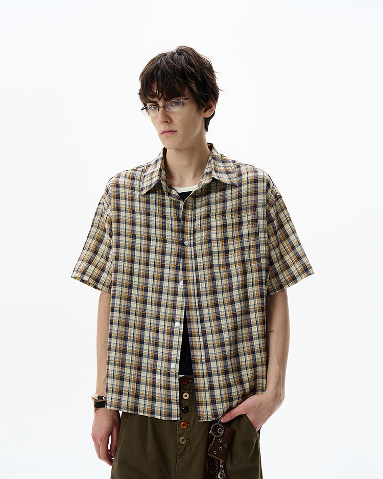 MADWITCH CONTRAST CHECKERED SHIRT #CR251