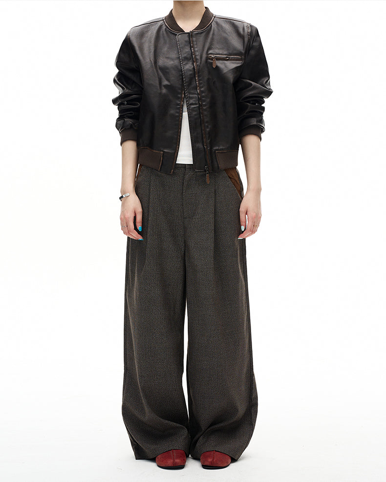 MADWITCH PREPPY PLAID WIDE TROUSERS #25036