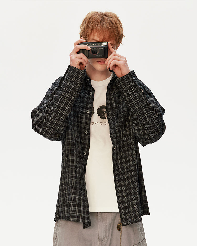 MADWITCH BLACK PLAID SHIRT #CS127