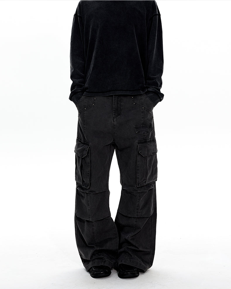 MADWITCH MULTI-POCKET PLEATED WORK PANTS #Z044