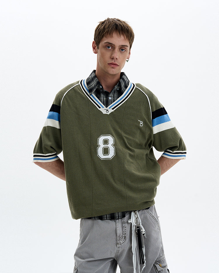 MADWITCH V-NECK KNIT TEE #TA551