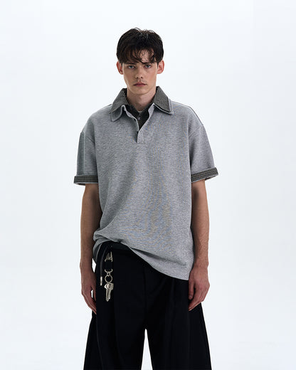 MADWITCH PLAID TURN-DOWN COLLAR SHORT SLEEVE SHIRT #C1768C25