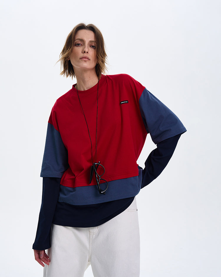 MADWITCH LAYERED FAUX TWO-PIECE HOODIE #6915