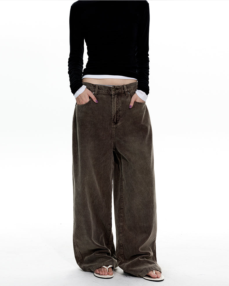 MADWITCH WASHED CORDUROY STRAIGHT JEANS #GPC3571