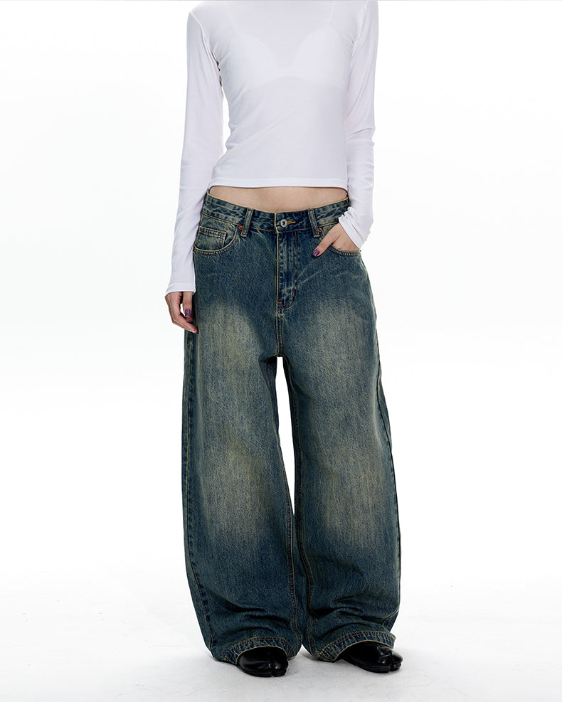 MADWITCH VINTAGE WASHED WIDE LEG JEANS #CK5576