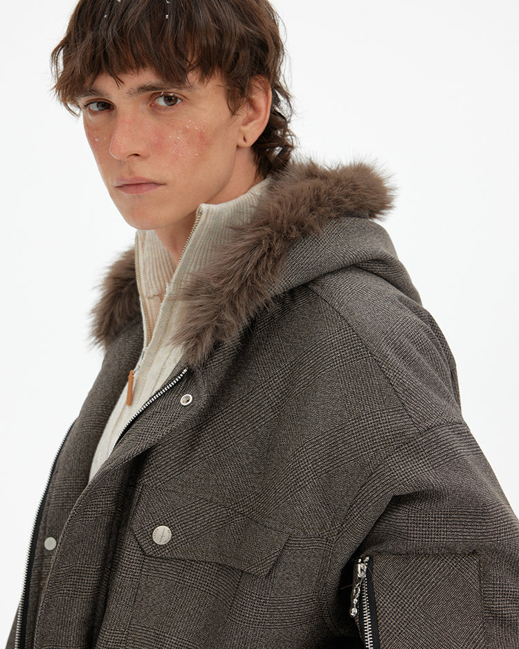 MADWITCH RETRO HOUNDSTOOTH PARKA JACKET #MY2526