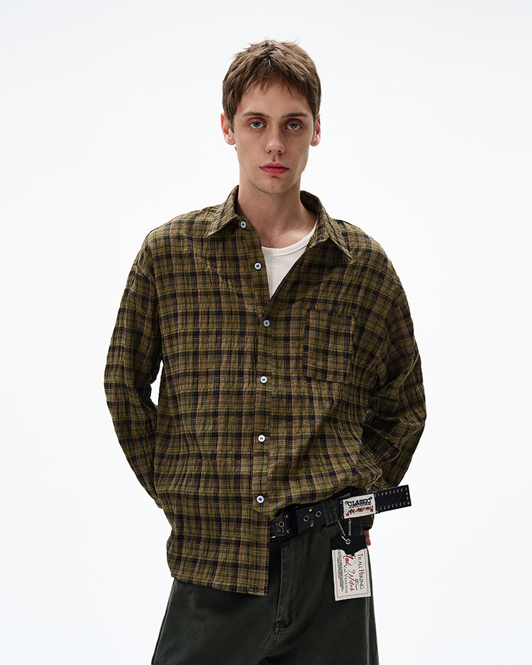 MADWITCH UNISEX AUTUMN PLAID SHIRT #CR6252
