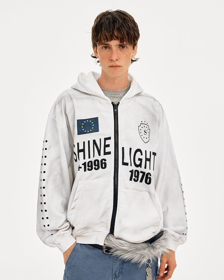 MADWITCH VINTAGE HOODED SWEATSHIRT LETTER PRINT #AW25169