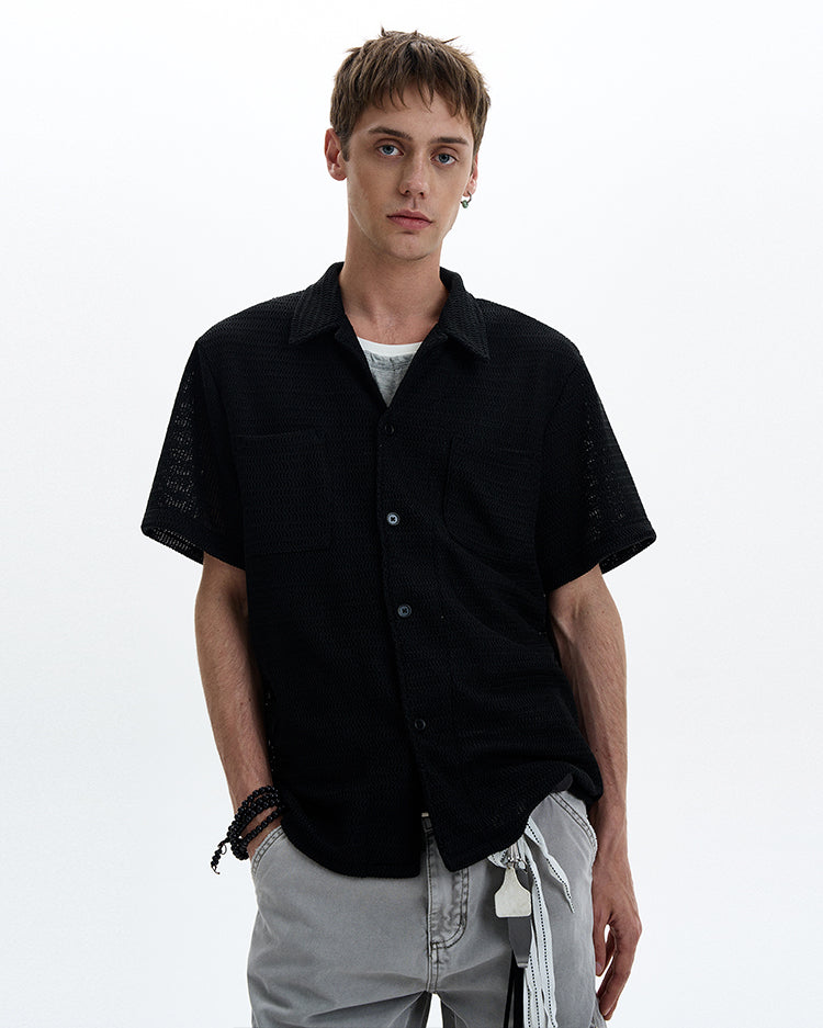 MADWIT LACE OPENWORK SHIRT #27339