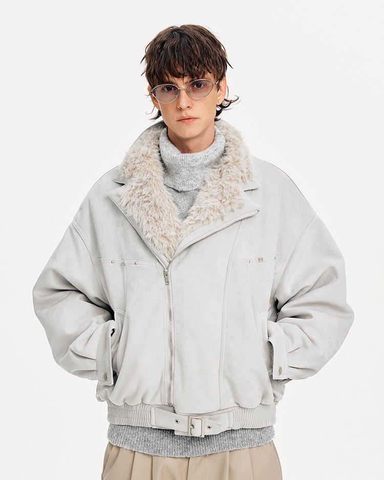 MADWITCH SUEDE DECONSTRUCTED FUR COAT #991081