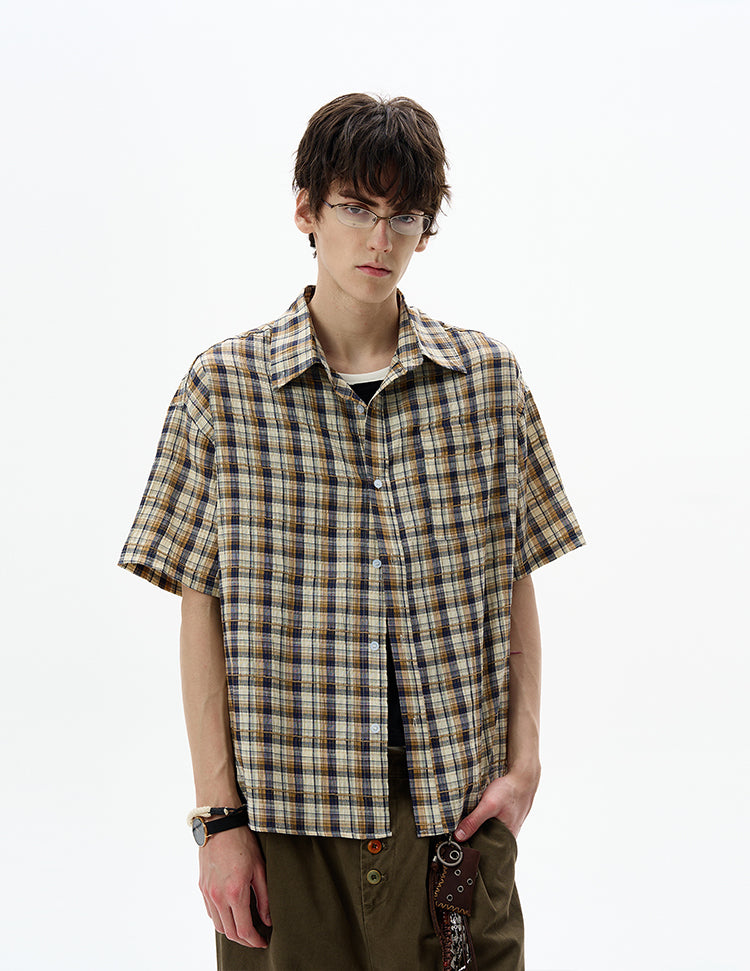 MADWITCH CONTRAST CHECKERED SHIRT #CR251