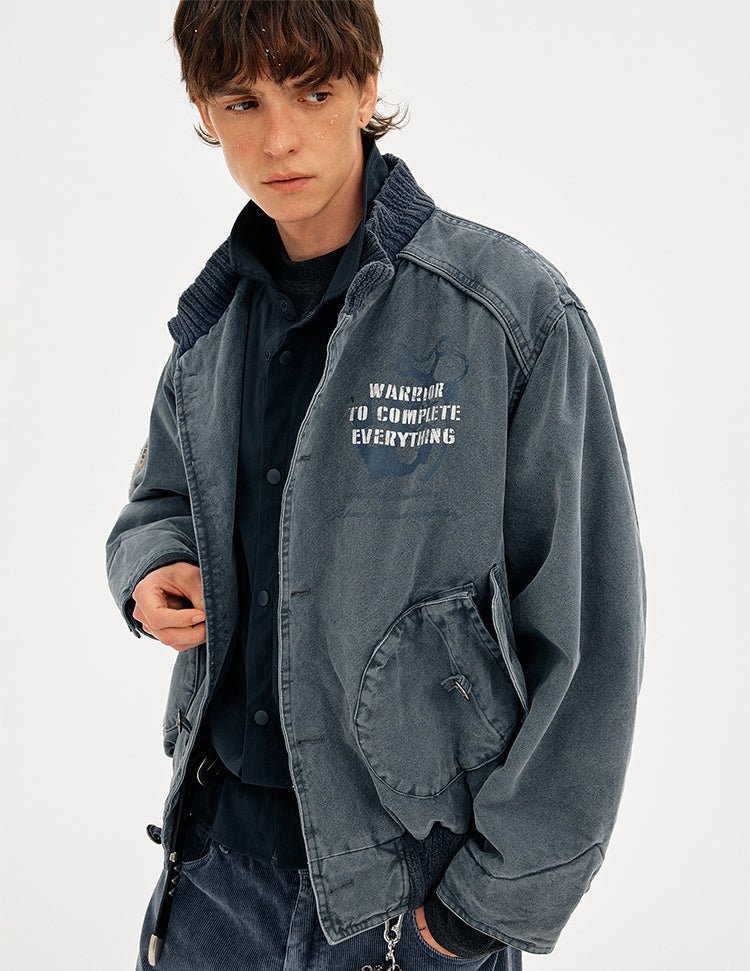 MADWITCH VINTAGE WASHED WORKWEAR QUILTED JACKET #AW25152