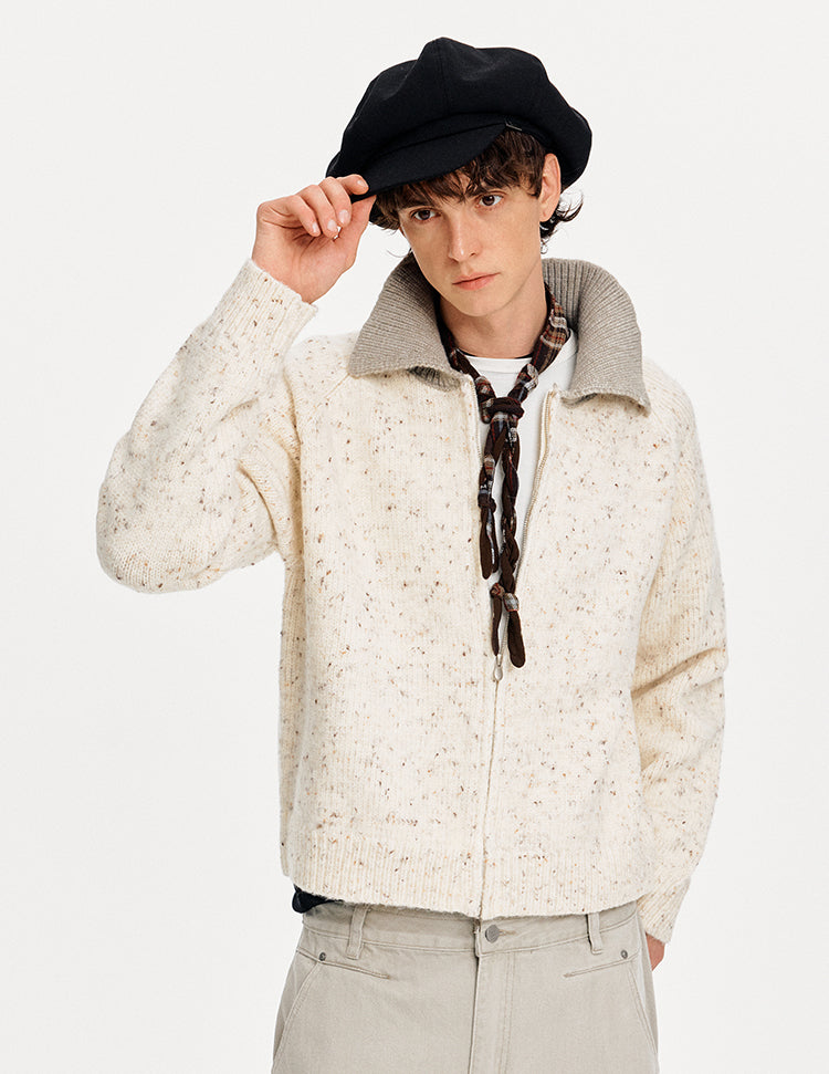 MADWITCH COLORBLOCK NOTCHED KNIT SWEATER #MYC010