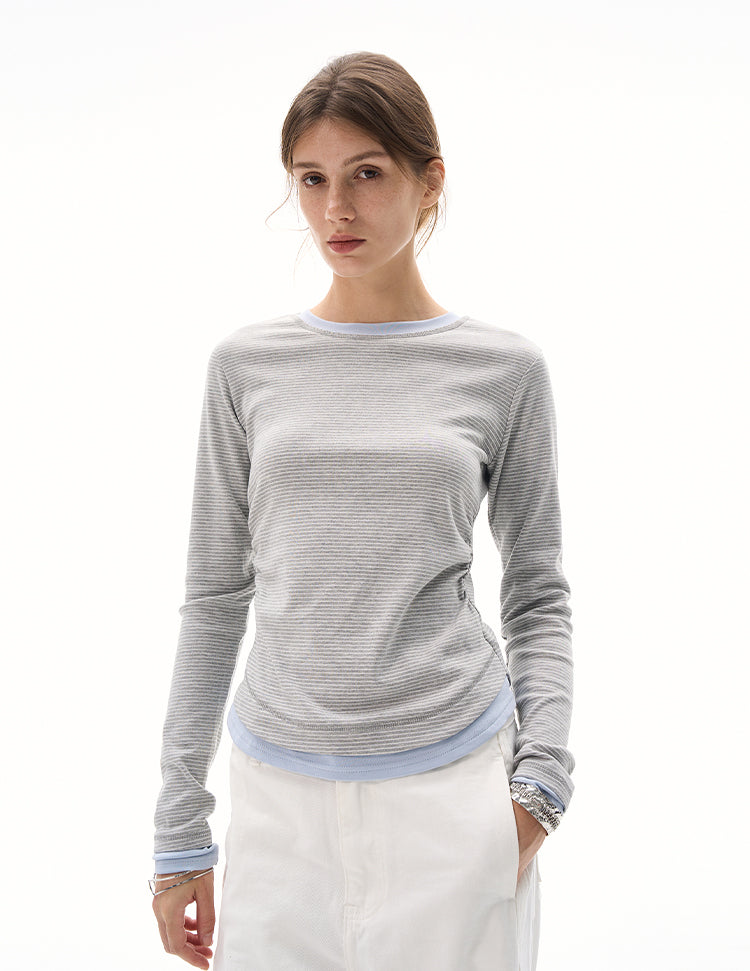 MADWITCH WAIST-CINCH STRIPED TOPS #DD3350