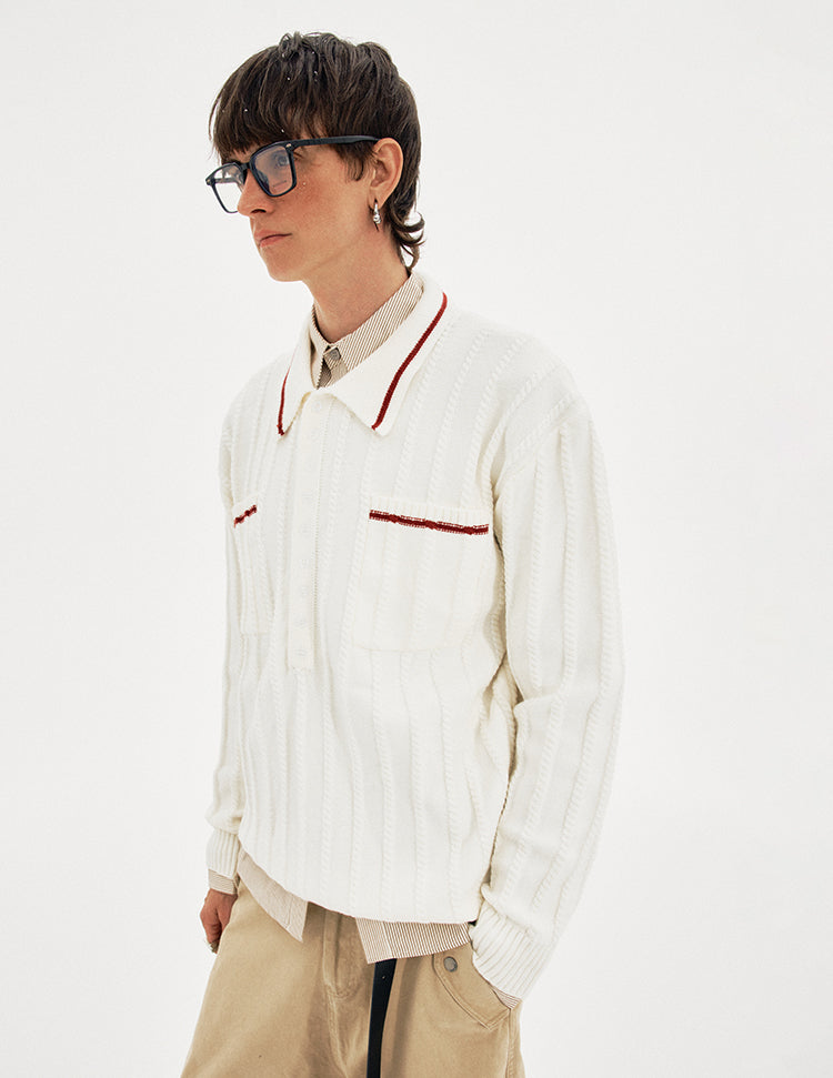 MADWITCH TWIST COLLAR SWEATER #AW25301