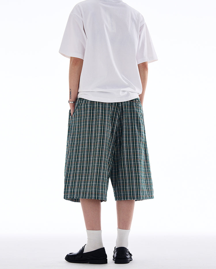 MADWITCH RELAXED PLAID CASUAL SHORTS #MD3643