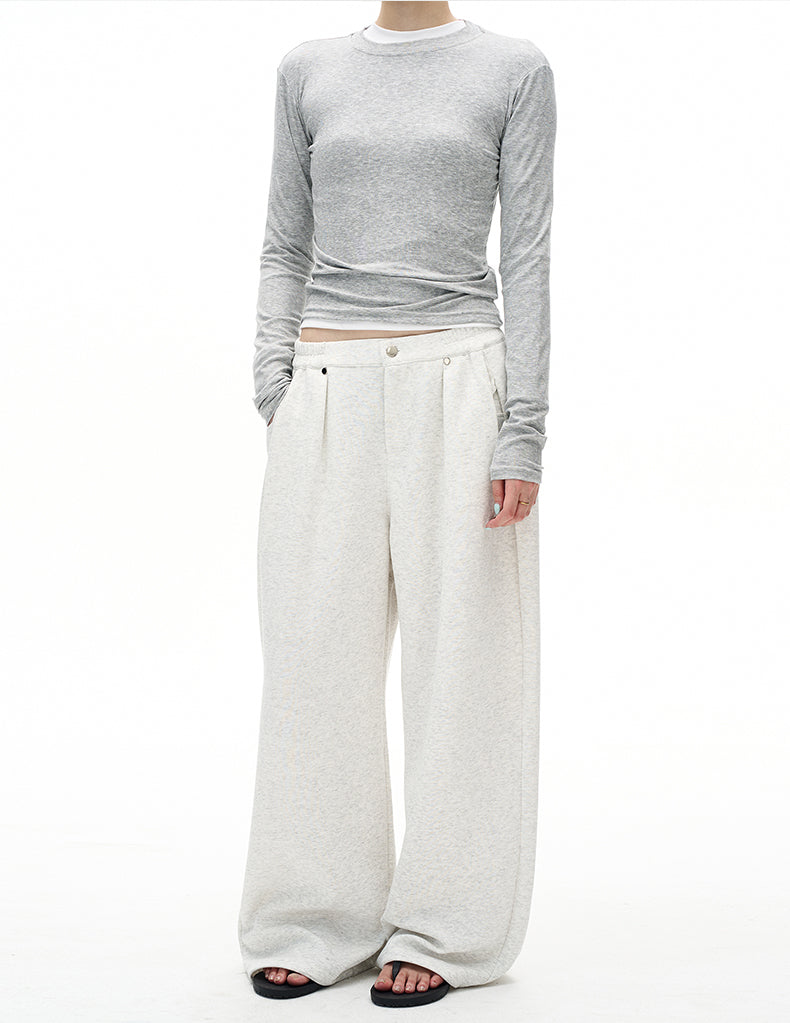 MADWITCH GREY WIDE LEG SWEATPANTS #C959
