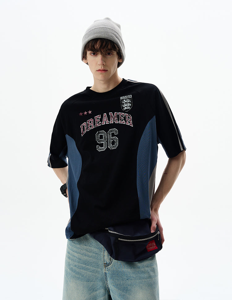 MADWITCH VINTAGE LETTER PRINT TEE #990559