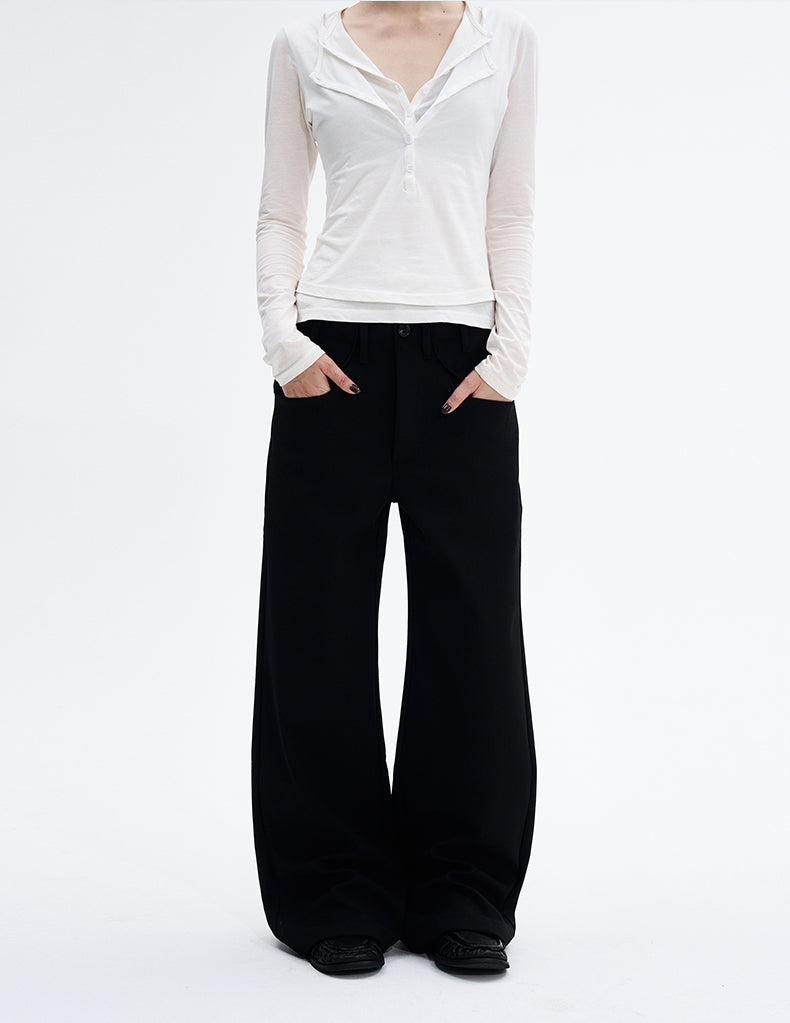 MADWITCH DRAPE STRAIGHT TROUSERS #GPC6895