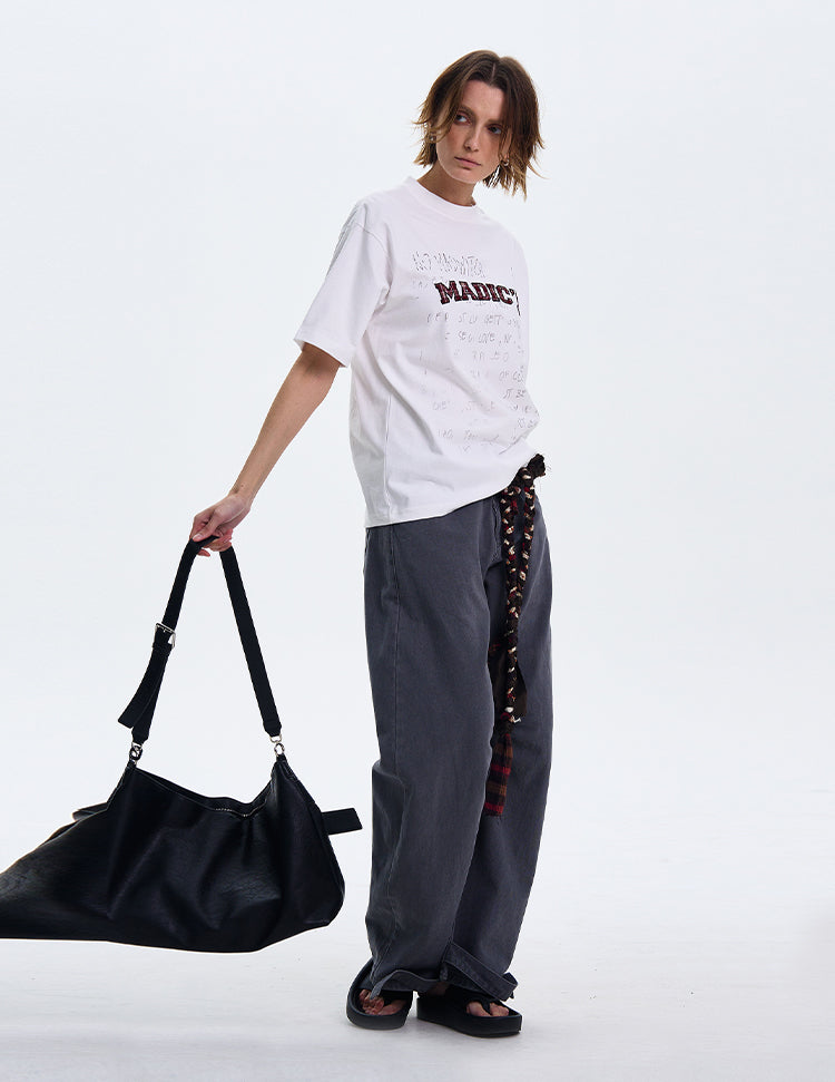 MADWITCH ORIGINAL LETTER PRINT T-SHIRT #MD4116