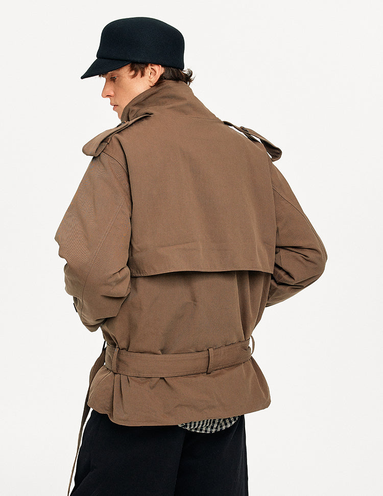 MADWITCH DOUBLE BREASTED STAND COLLAR COAT #BM434