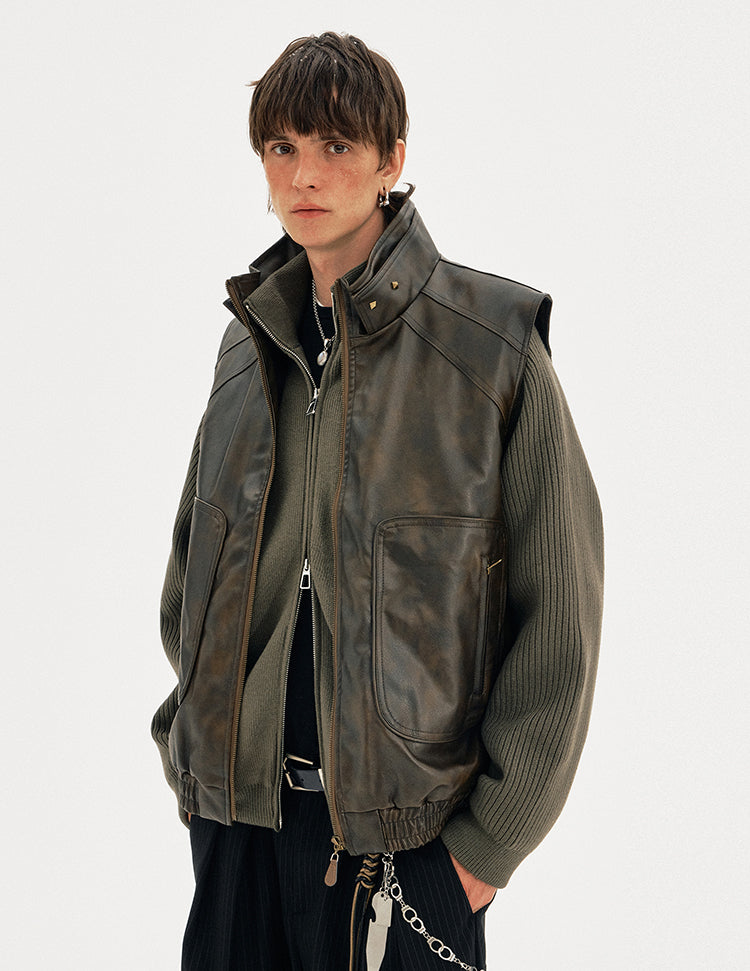 MADWITCH DECON LEATHER VEST #MJ04