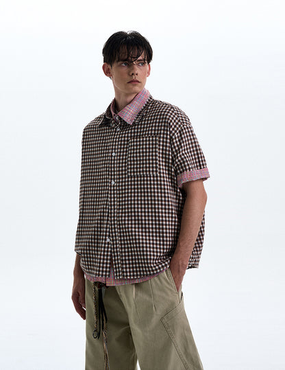 MADWITCH POLKA DOT CHECKERED SHIRT #CR222
