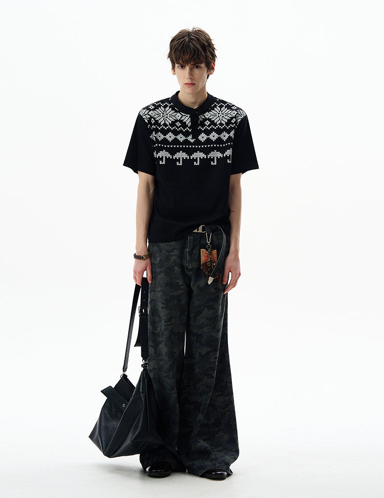MADWITCH FAIR ISLE COTTON TEE #27351