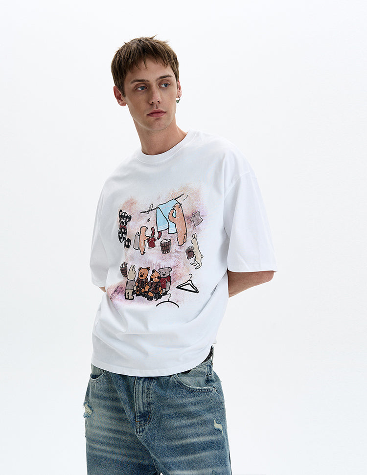 MADWITCH VINTAGE PRINT TEE #321