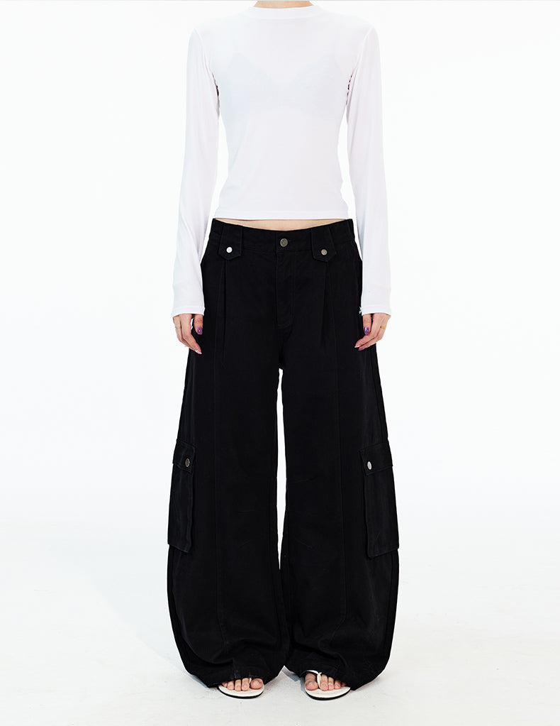 MADWITCH PLEATED MULTI-POCKET WORK PANTS #A619