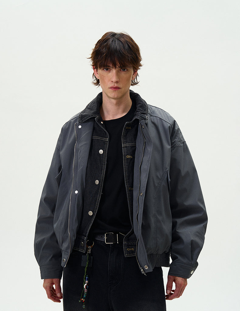 MADWITCH PATCHWORK LOOSE DOWN JACKET #18985