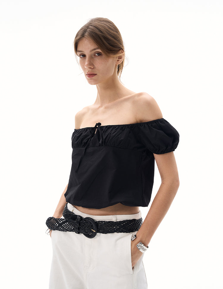 MADWITCH OFF-SHOULDER PUFF SLEEVE TEE #TC82N