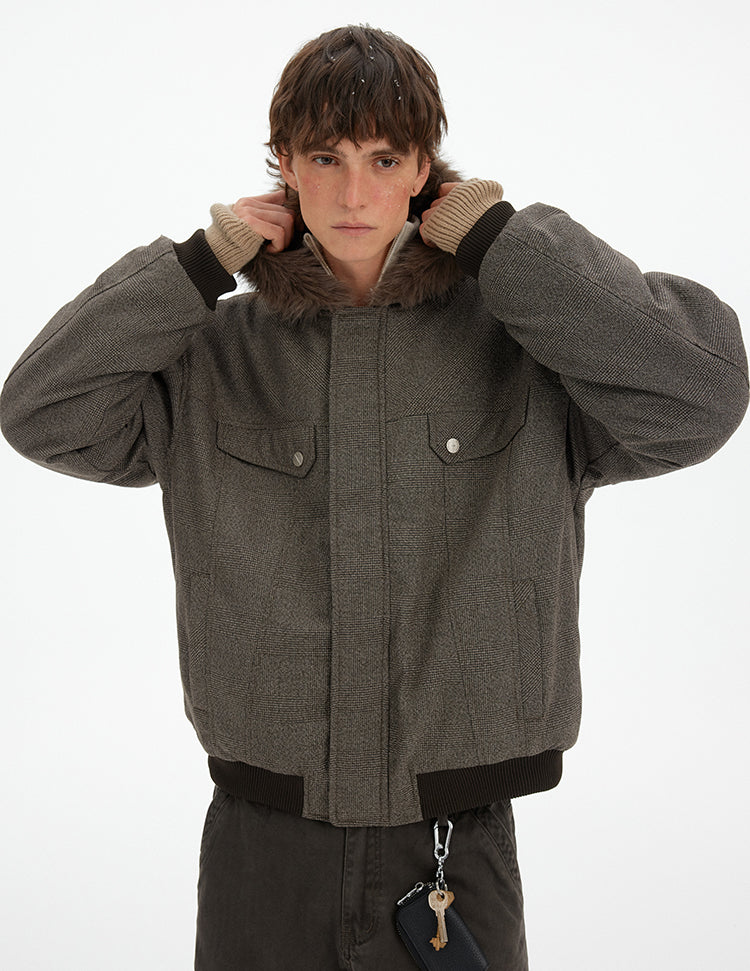 MADWITCH RETRO HOUNDSTOOTH PARKA JACKET #MY2526