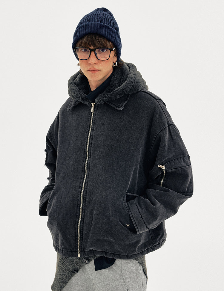 MADWITCH FAUX HOOD PARKA #MY128