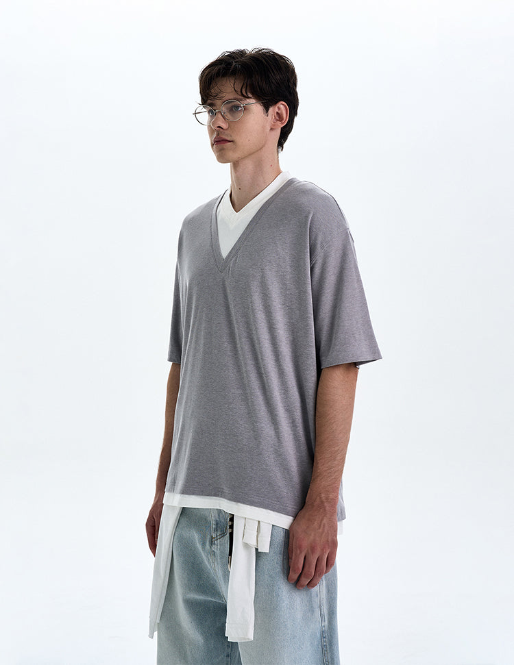 MADWITCH VINTAGE V-NECK TEE #180330