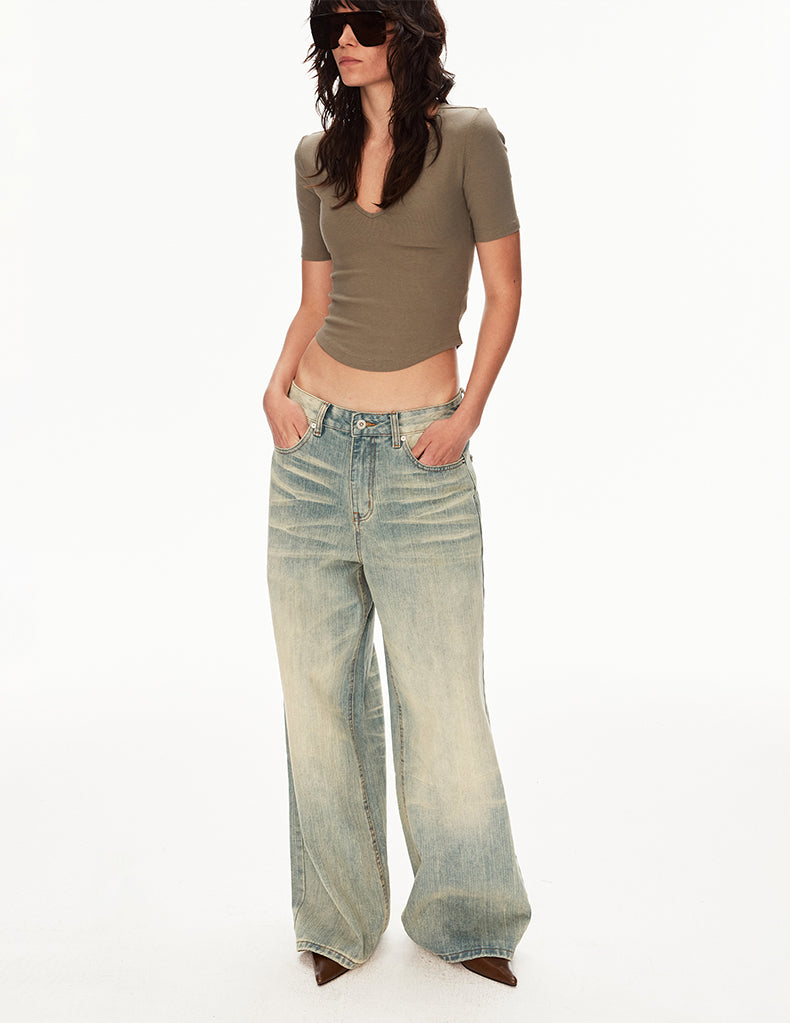 MADWIT YELLOW WASH BAMBOO JEANS #DR8816