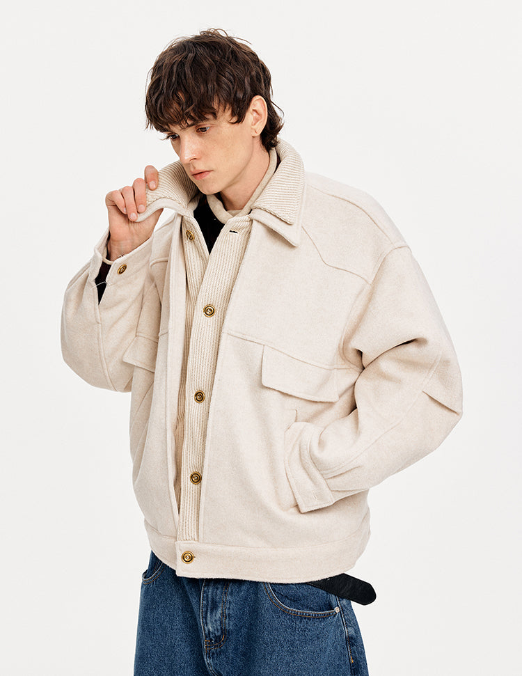 MADWITCH FAUX LAYER DOUBLE COLLAR JACKET #180956