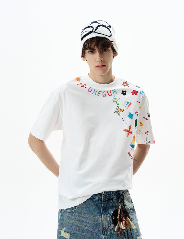 MADWITCH GRAFFITI PRINT TEE #C828