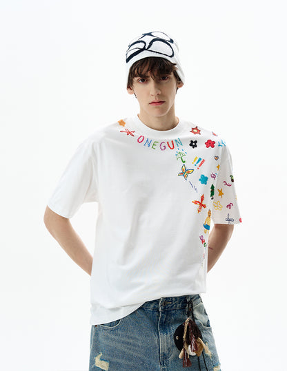 MADWITCH GRAFFITI PRINT TEE #C828