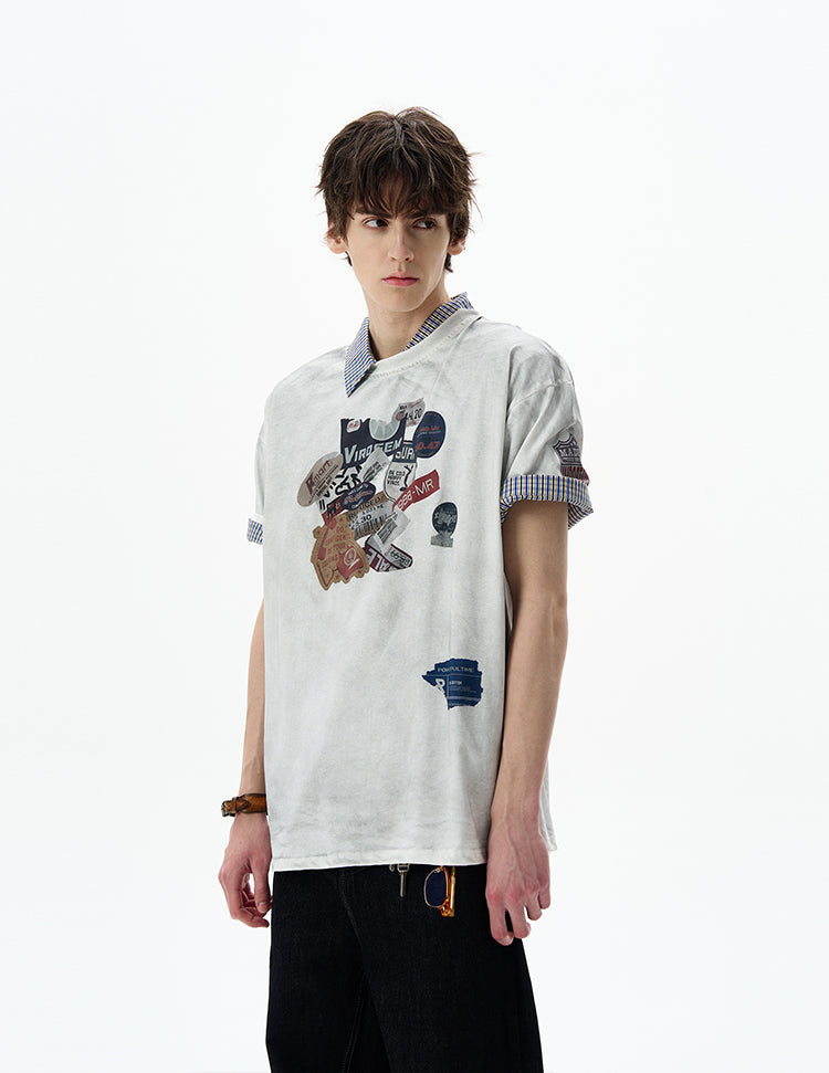 MADWITCH DIRTY DYE PRINTED TEE #8777