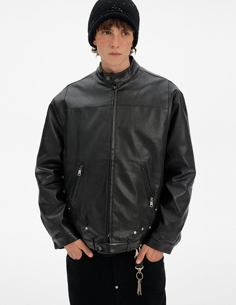 MADWITCH MINIMAL PU DOWN JACKET #YR002